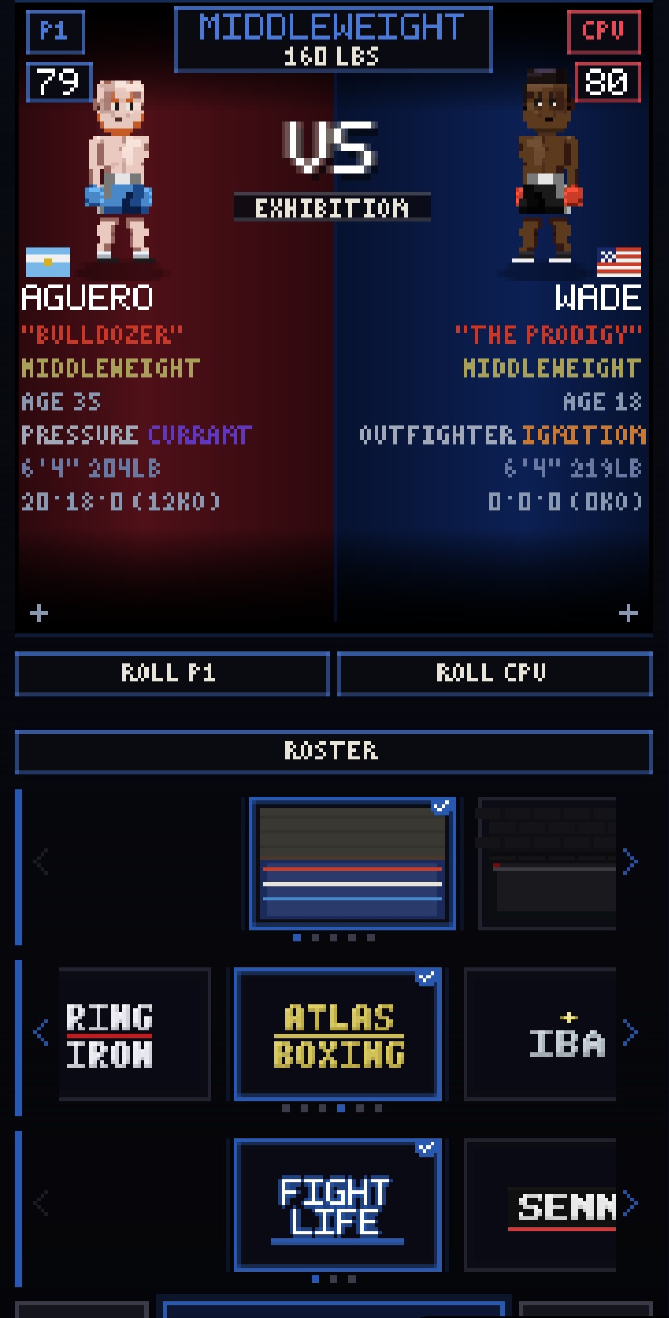 Exhibition editor with rosters and promotion picker